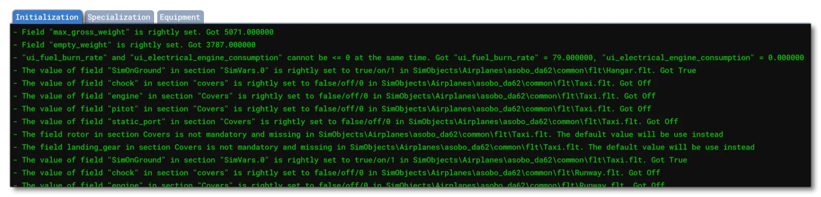 The Initialization Tab