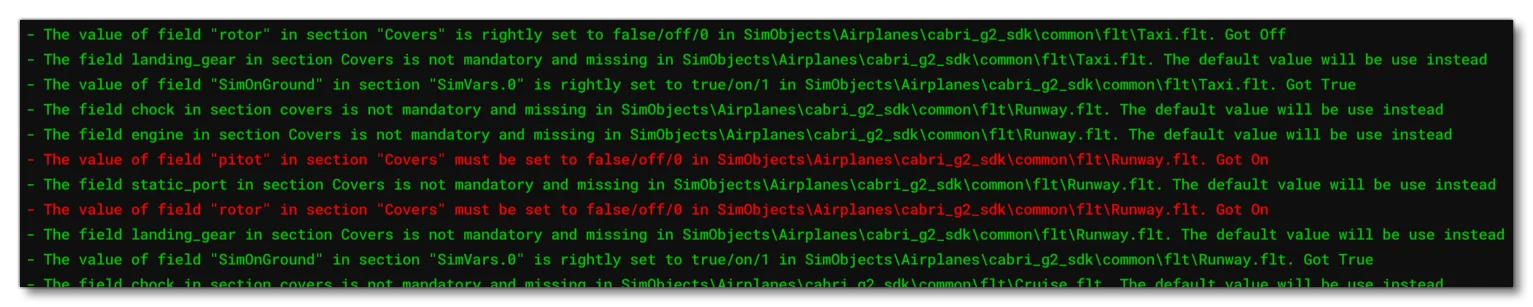Example Of Errors With The Initialisation Files