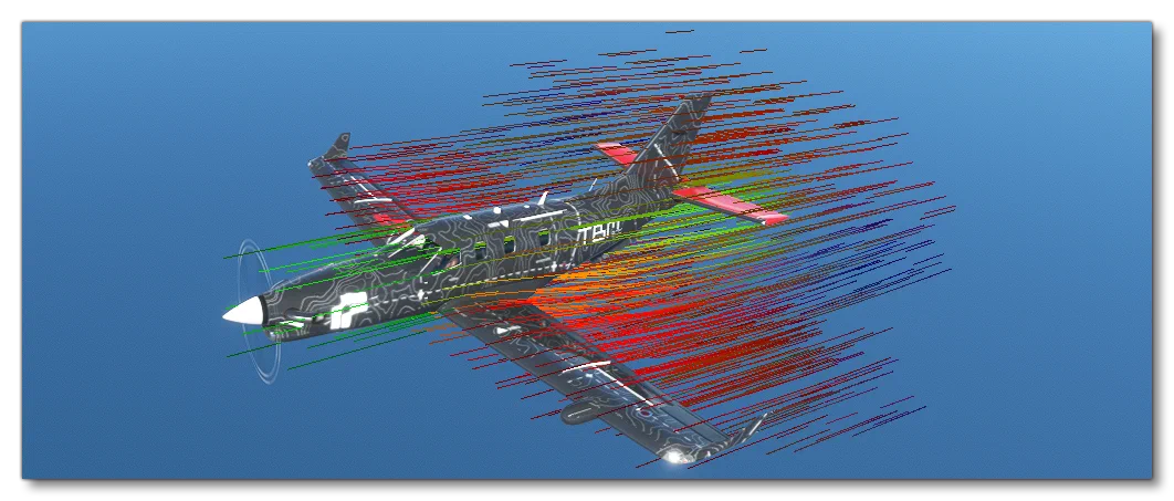 The Airflow Visualisation For An Aircraft