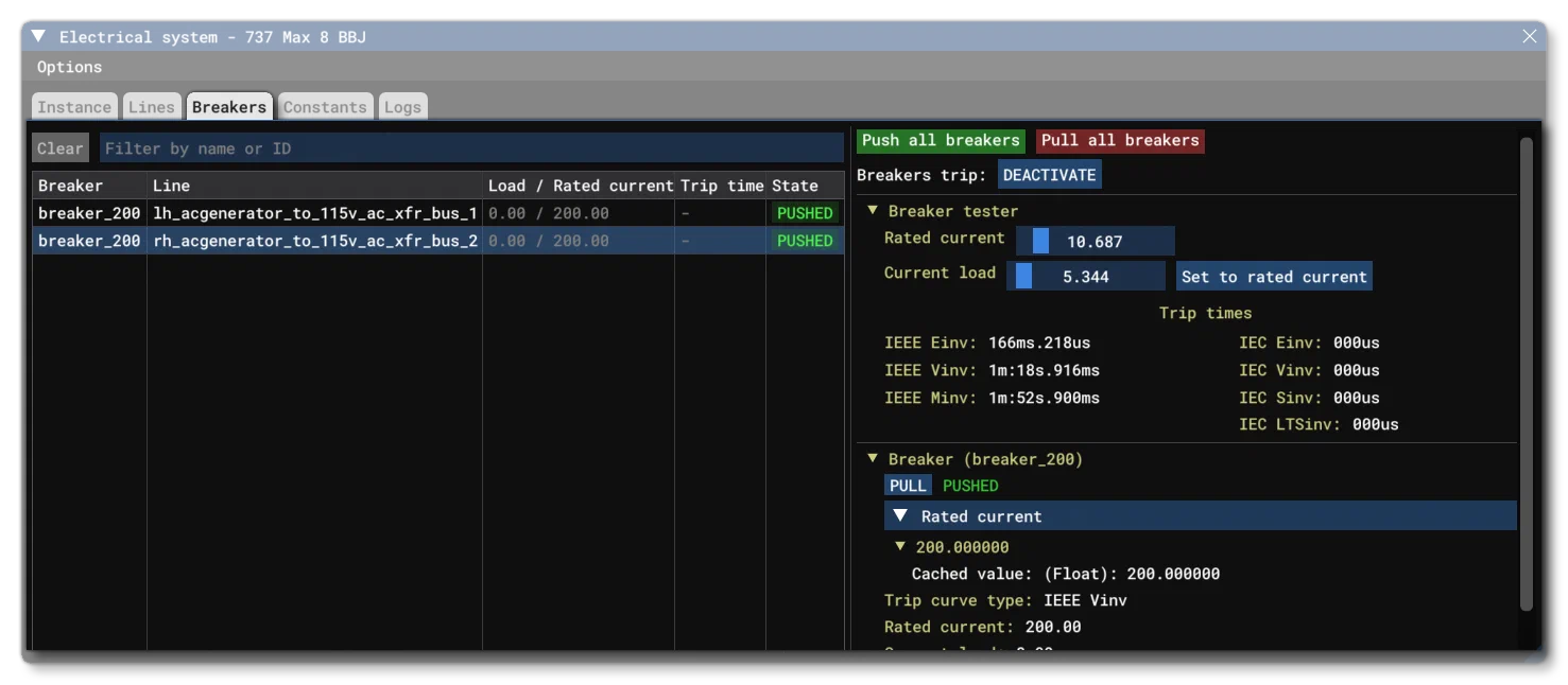 The Breakers Tab Of The Electric Debug Window