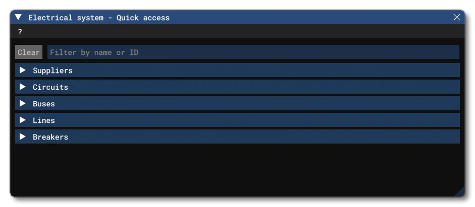 The Quick Access Electrical Debug Window