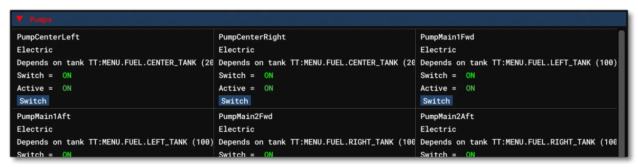 The Pumps Section Of The Fuel System Debug