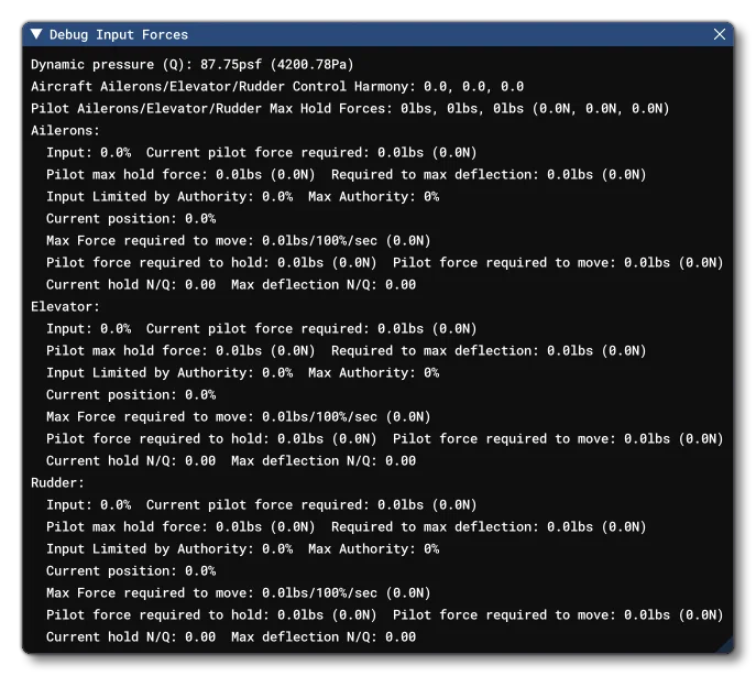 The Debug Input Forces Window