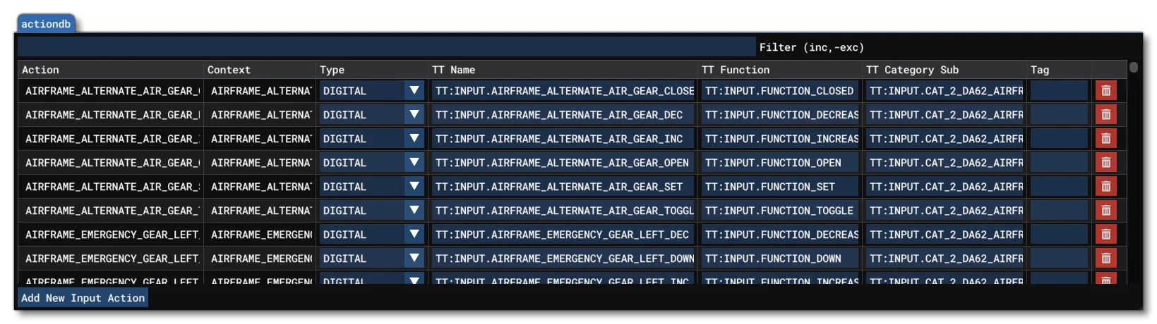 The ActionDB Tab