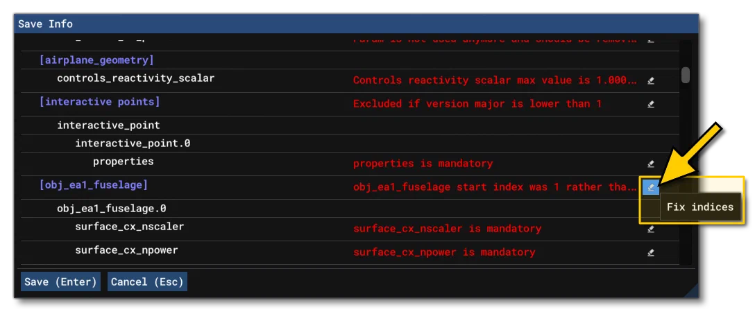The SimObject Editor Save Error Window.