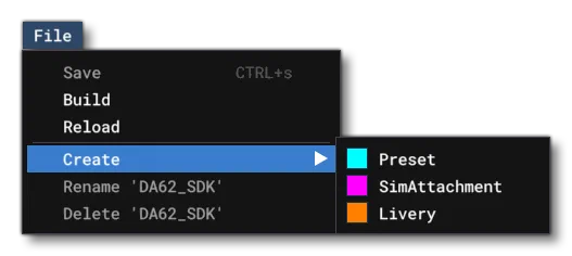 The File Menu In The SimObject Editor