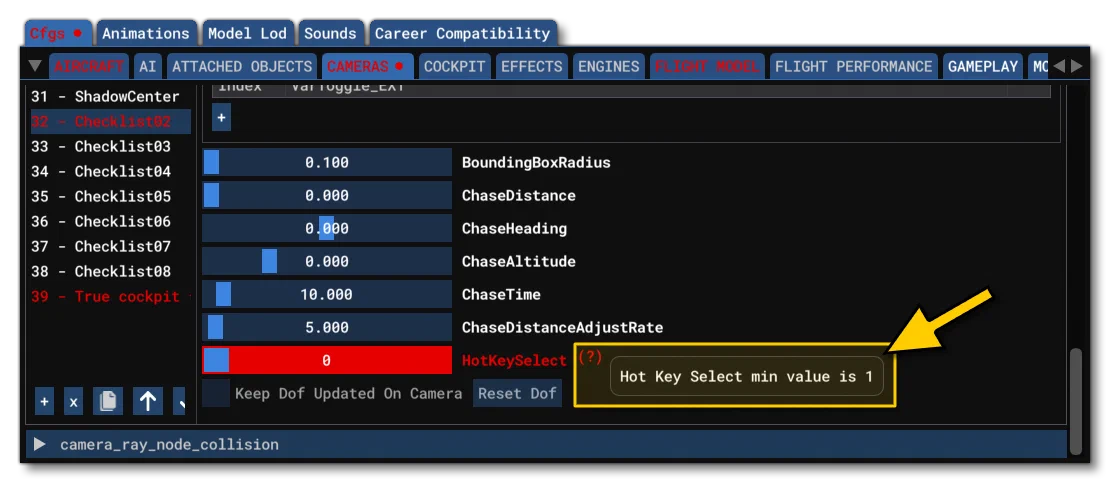 The SimObject Editor With Errors Highlighted.