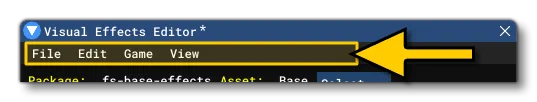 The Visual Effects Editor Menus