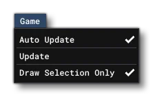 The VFX Editor Game Menu