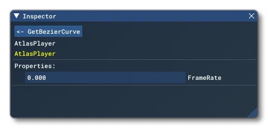 The Inspector Window Inputs For The AtlasPlayer Node