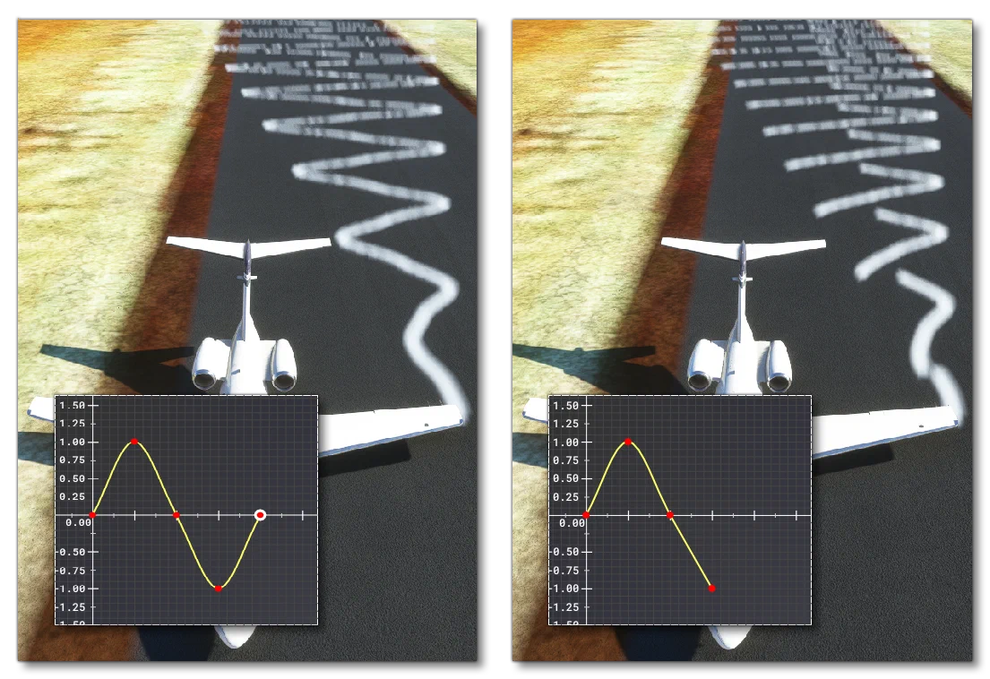Examples Of Continuous And Non-Continuous Looping Bezier Curves