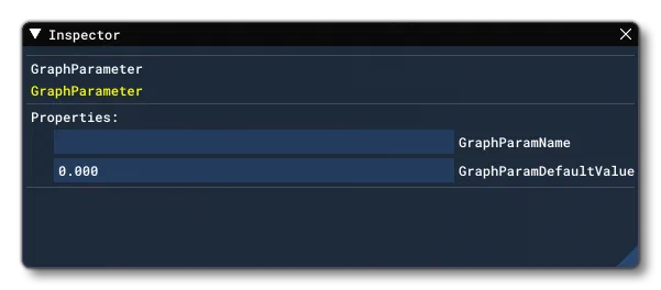 The GraphParameter Inspector Window