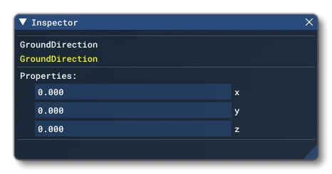 The GroundDirection Options in The Inspector Window