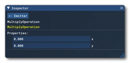 The Inspector Window Inputs For The Multiply Node