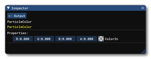 The Particle Colour Parameters In The Inspector