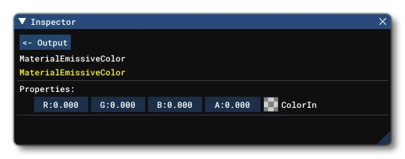 The Emissive Colour Parameters In The Inspector