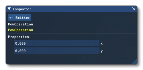 The Inspector Window Inputs For The Pow Node