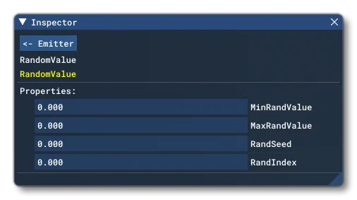 The Inspector Window Inputs For The RandomValue
