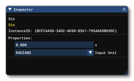 The Inspector Window Inputs For The Add Node