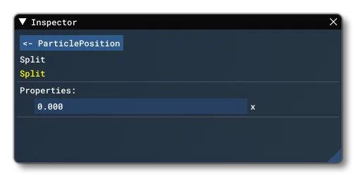 The Split Options in The Inspector Window