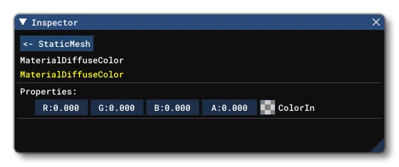 The Diffuse Colour Parameters In The Inspector