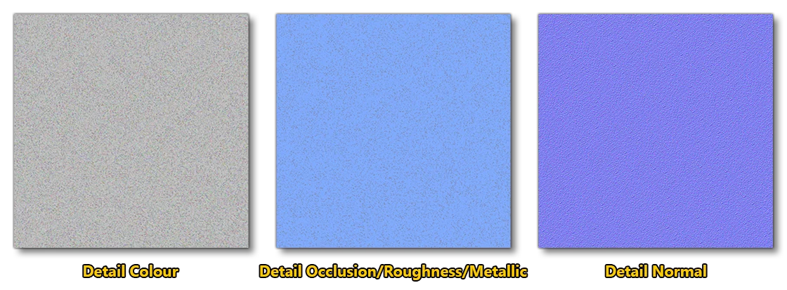 Examples Of The Detail Maps Used By The Clearcoat Material
