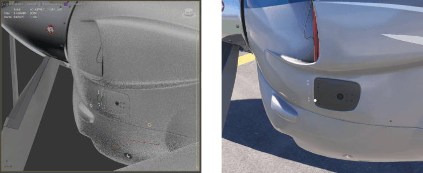 Example Showing The Model Setup And The Final Result Using The Dipstick SimAttachment