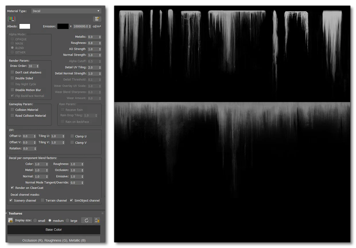 The Decal Material Setup And Texture For Leaks