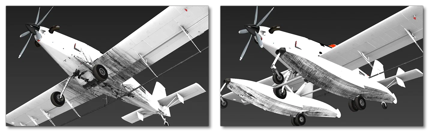 Example Showing Runway Dirt On Two Different Variations