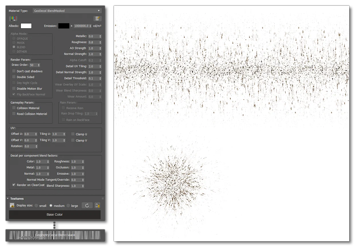 The Decal Material Setup And Texture For Simple Dirt