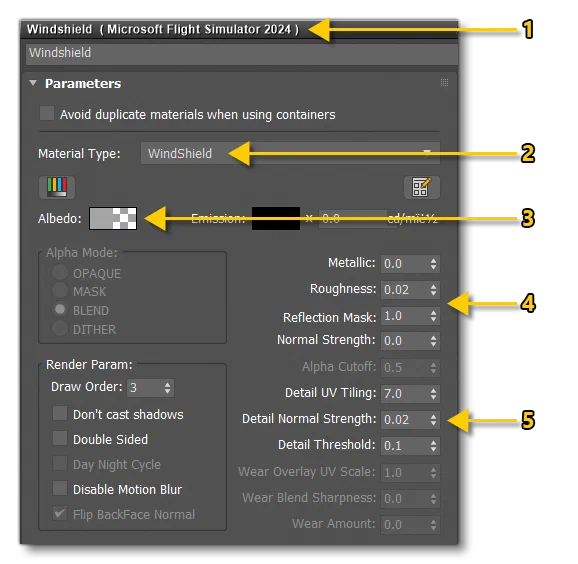 The Basic Windshield Material Parameters