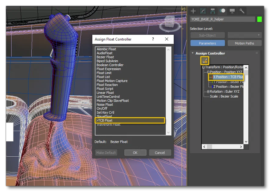 Set Yoke Axis To TCB Float
