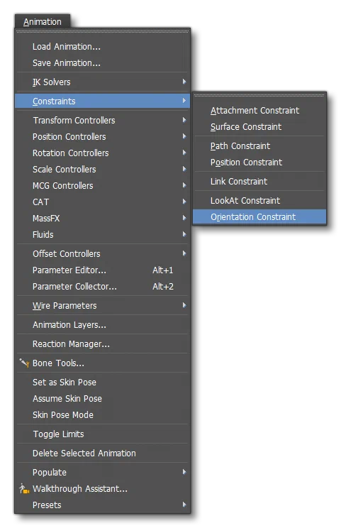 Orientation Constraint In 3DS Max