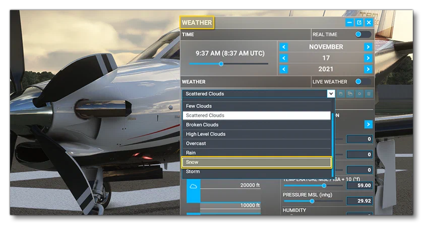 Enabling Snow In FlightSim