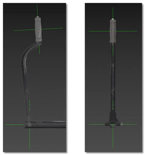Front and Side views of a yoke/stick control model