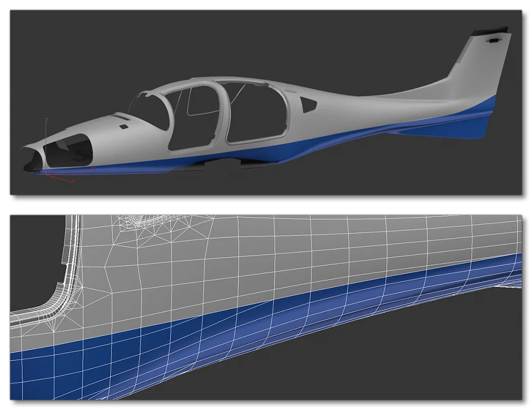 Example Of A Cut In The Geometry To Use Two Different Dynamic Materials