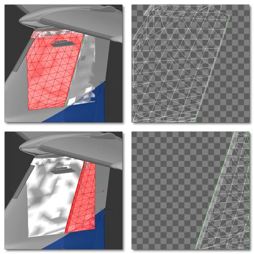 Example Of UV Mapping For A Logo Split Over Two Parts
