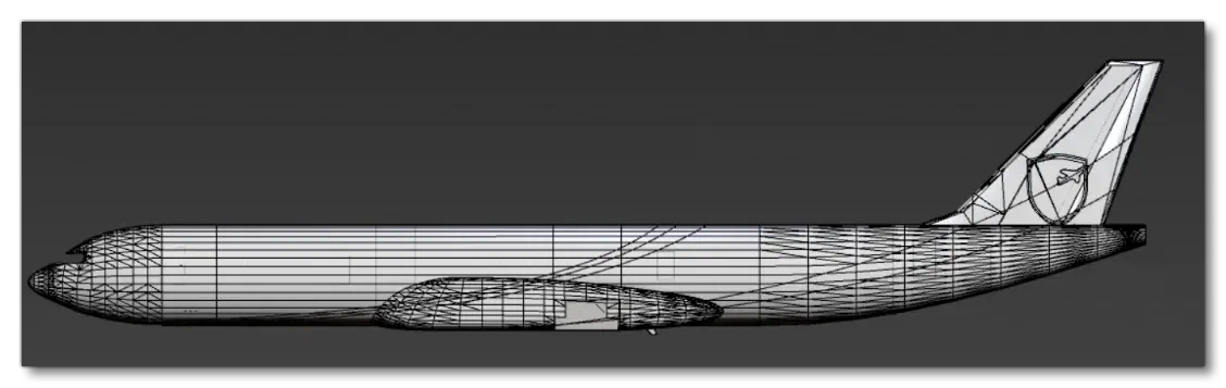 The Duplicate Fuselage Mesh After The Cut