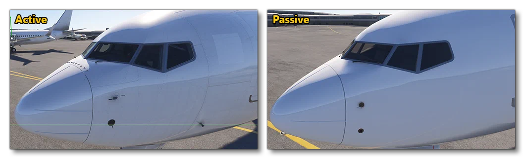 Example Showing The Downgrade In Details Between Active/Passive Aircraft