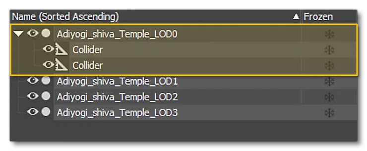 Collision Meshes Linked To LOD0