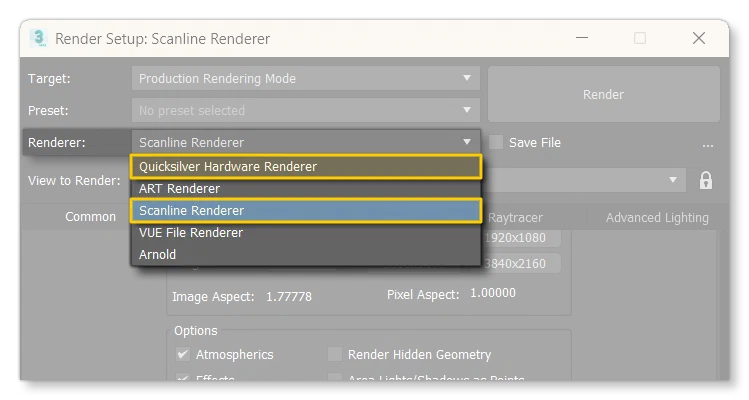 3Ds Max Render Options