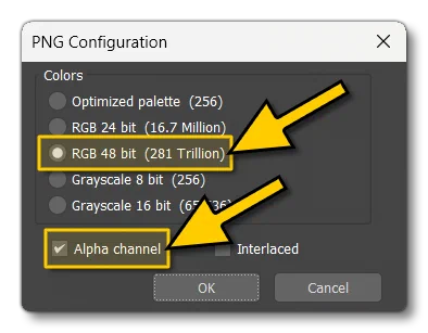 The PNG Configuration For The Render Output