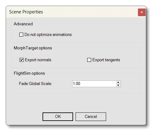 The Scene Properties Window