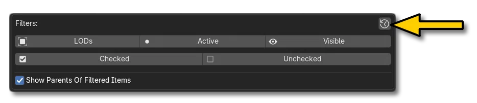 The Additional Filter Options For The Objects Tab