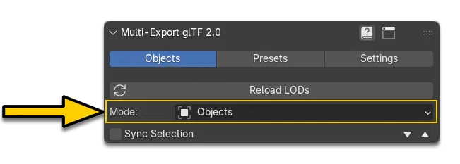 Grouped Objects Using The Reload LODs Button