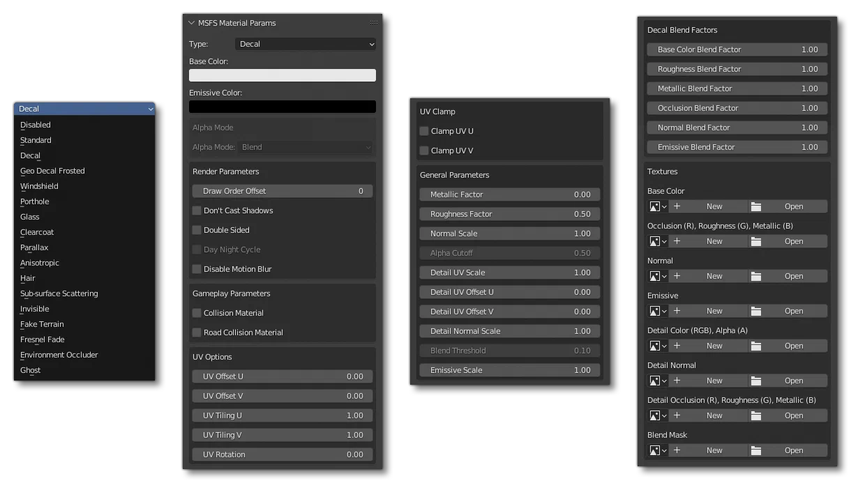 Example Of The Material Parameters In Blender