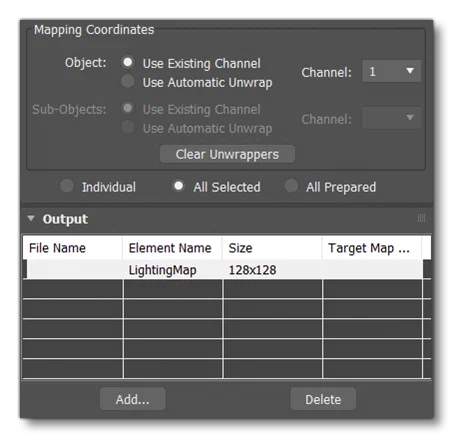 Setting The Lightmap Output