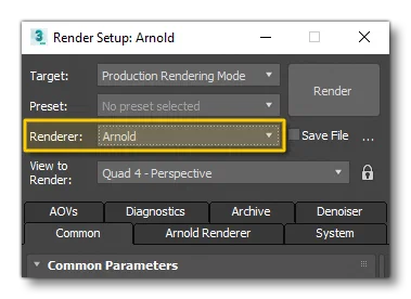 Set Arnold As The Renderer