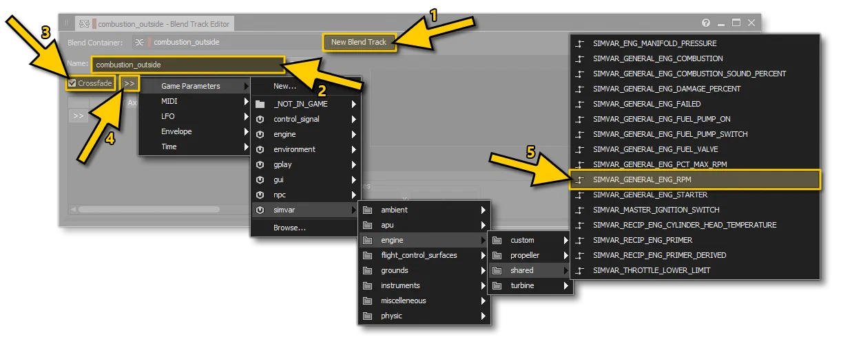 Set Up The Blend Track Game Parameter