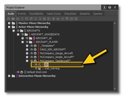 Creating The 3D Actor Mixer Unit in Wwise